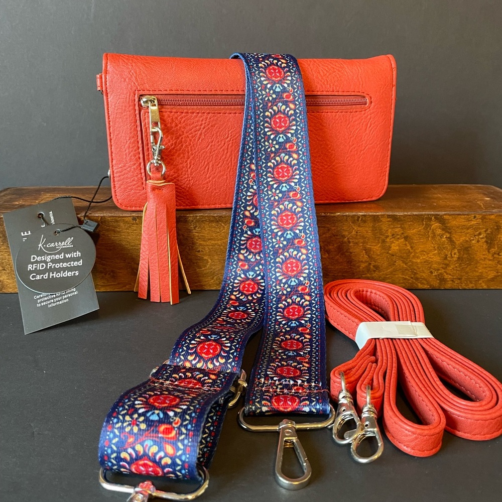 NEW K•Carroll Corel Crossbody  Wallet with Guitar Strap & Strap with RFID